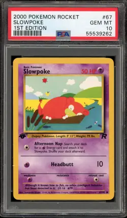 Pokemon Slowpoke Team Rocket 1st Edition #67 PSA 10 Gem Mint - Image 1