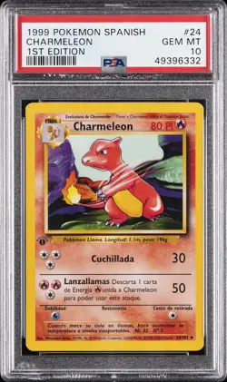 1999 POKEMON SPANISH 1ST ED #24 CHARMELEON PSA 10 - Image 1