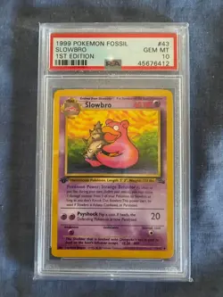 Slowbro Pokemon Fossil Gem Mint PSA 10 1st Edition - Image 1
