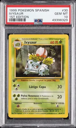 1999 POKEMON SPANISH 1ST ED #30 IVYSAUR PSA 10 - Image 1