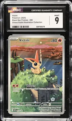 CGC 9 Victini SVP 208 Pokemon Unova Collection Promo Illustration Rare 2025 MINT - Image 1