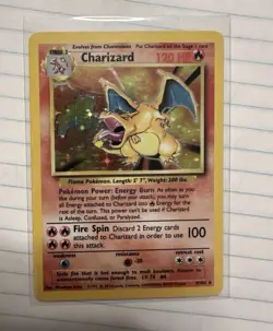 Pokemon Base Set Charizard 4/102 Holo Rare Stage 2 120 HP English - Image 1