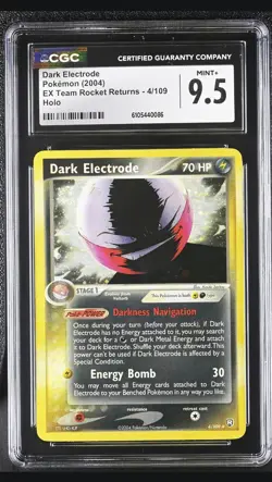 Pokemon EX Team Rocket Returns - Dark Electrode 4/109 Holo CGC 9.5 MINT+ SWIRL - Image 1