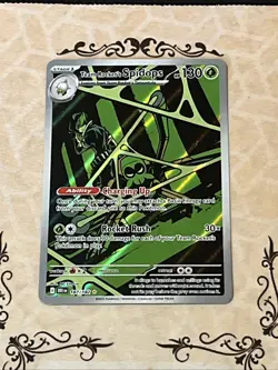 Pokemon TCG Team Rockets Spidops 187/182 Destined Rivals Illustration Rare Card - Image 1