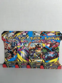 4x Pokemon TCG Mega Evolution Base Set Sleeved Packs BRAND NEW Art Set - Image 1