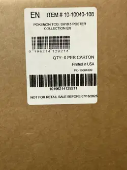 6x Pokemon Unova Poster Collection SV10.5 Black Bolt & White Flare ✅SEALED CASE✅ - Image 2