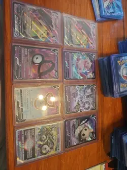 Pokemon TCG Mew, Mewtwo, Mimikyu, Unown 8 Card V AND VMAX CARD LOT - Image 1