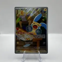 Pokemon TCG Minun 194/182 SV04: Paradox Rift Illustration Rare Holo English - Image 1