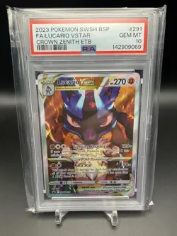 PSA 10 LUCARIO VSTAR SWSH291 BLACK STAR PROMO CROWN ZENITH ETB POKEMON 😍 - Image 1