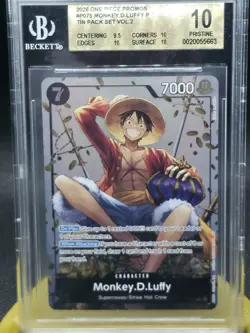 2026 One Piece Promos #P-075 Monkey D. Luffy P Tin Pack Set V.2 BGS 10 PRISTINE - Image 1