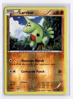 Pokemon Fates Collide Larvitar 41/124 Common Reverse Holo - Image 1