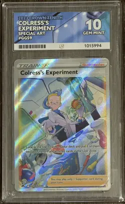 Pokemon TCG Colress's Experiment Crown Zenith GG59/GG70 Graded ACE 10 Gem Mint - Image 1
