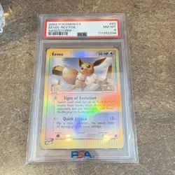 Pokemon 2003 EX Sandstorm Eevee 63/100 Reverse Holo PSA 8 English - Image 1