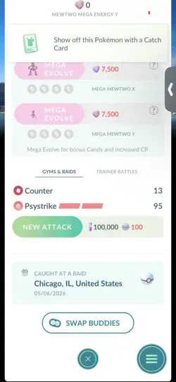 Pokemon Go Shiny Legendary Mewtwo ( Chicago Background) - Image 2