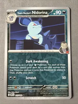 Pokemon TCG * Destined Rivals 115/182 Team Rocket's Nidorina C * REVERSE HOLO NM - Image 1