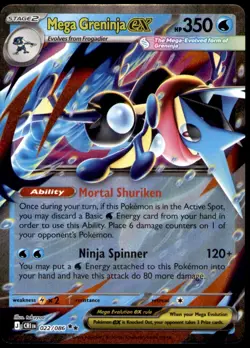 Mega Greninja ex 022/086 Double Rare ME04: Chaos Rising Pokemon Near Mint - Image 1