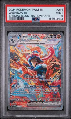Greninja ex 2024 Pokemon Twilight #214 *Special Illustration Rare* Holo PSA 9 - Image 1