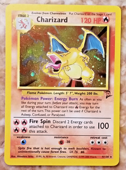 🔥 HOLO RARE CHARIZARD 🔥 Pokemon Base Set 2 (004/130) LP-NM - Image 1