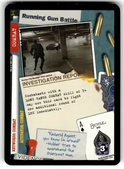 The X-Files CCG: The Truth is Out There Card UC Running Gun Battle - Image 1