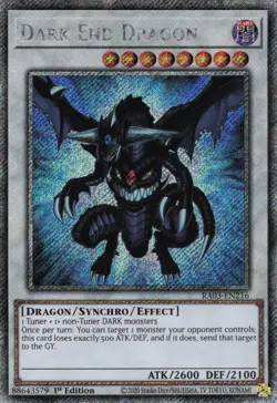 Yugioh Dark End Dragon RA03-EN216 - Platinum Secret Rare - Image 1