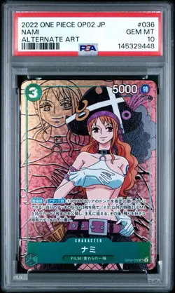 Nami (Alt Art) (JP) - One Piece: Paramount War - OP02-036 - SR - PSA 10 GEM MT - Image 1