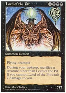 Damaged, English MTG Regular Lord of the Pit 5th Edition Magic the Gathering - Image 1