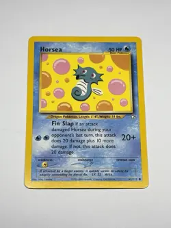 (Unlimited) Pokemon HORSEA Card NEO GENESIS Set 62/111 COMMON NM - Image 1