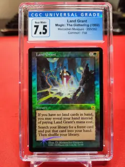 GRADED FOIL Land Grant Mercadian Masques | Vintage 1999 MTG | NM+ CGC 7.5! - Image 1