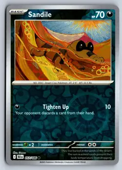 SANDILE 057/086 COMMON SV: BLACK BOLT POKEMON REVERSE HOLO NM - Image 1