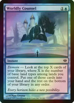 MTG Worldly Counsel Foil ** Conflux ** English - Image 1