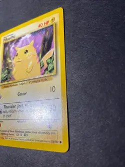 Pikachu Pokemopn TCG Yellow Cheeks Base Set Card 58/102 Vintage - Image 3