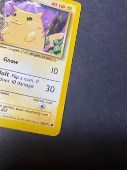 Pikachu Pokemopn TCG Yellow Cheeks Base Set Card 58/102 Vintage - Image 4