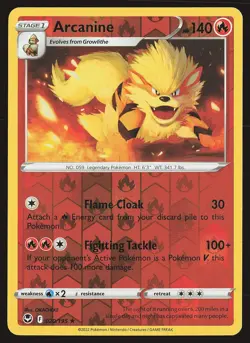 SWSH12: Silver Tempest Arcanine #020/195 Reverse Holo Pokemon Card - Image 1