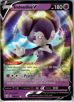 Indeedee V 039/072 Shining Fates - Pokemon Card - NM - Image 1