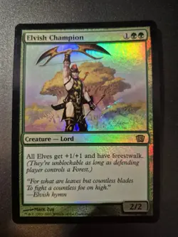 1x FOIL DAMAGED Elvish Champion 8th Edition MTG - Image 1