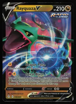 2021 Sword & Shield - Evolving Skies Rayquaza V - Basic/Rare Holo V #110 - Image 1