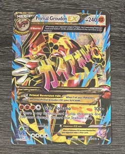 Pokemon Primal Groudon-EX TCG Full Art Ultra Rare Holo Card 151/160 - Image 1