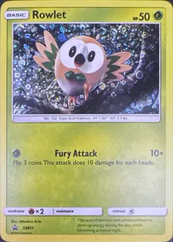 Rowlet - SM01 Holo Promo Sun & Moon Promo Pokemon Holo Lightly Played - Image 1