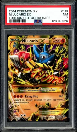 Pokemon PSA 7 M Lucario EX 113/111 Ultra Rare Furious Fist XY 2014 UR - Image 3