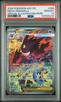 PSA 10 Mega Gengar EX 284 SIR Special Illustration Rare Pokemon Ascended Heroes - Image 1