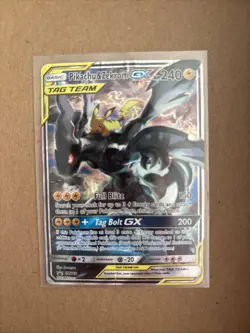 Pokemon Pikachu and Zekrom GX SM168 Black Star Promo TCG READ DAMAGED - Image 1