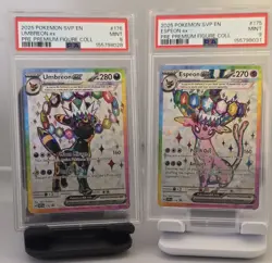 PSA 9 Pokemon SVP Espeon ex & Umbreon ex 175/176 Promo Holo EN 2025 - Image 1