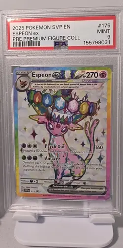 PSA 9 Pokemon SVP Espeon ex & Umbreon ex 175/176 Promo Holo EN 2025 - Image 4
