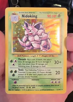 Nidoking Holo Rare 11/102 Base Set Pokemon TCG - Image 1