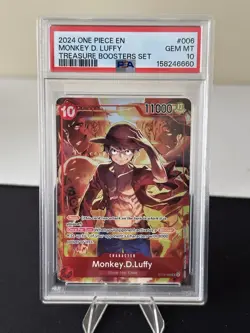 2024 ONE PIECE PROMOS TREASURE BOOSTERS SET #006 MONKEY D. LUFFY PSA 10 - Image 1
