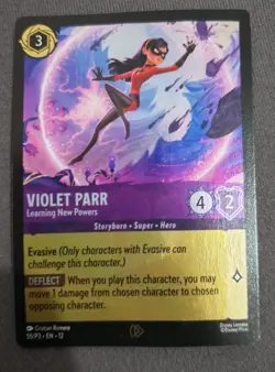 Disney Lorcana Violet Parr Learning New Powers Promo Foil 55 P3 - Fair Condition - Image 1