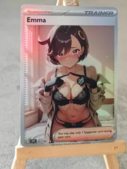 Emma Pokemon Trainer Full Art Sexy Waifu doujin ACG Custom Art Card - Image 1