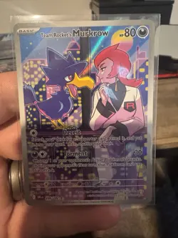 Pokemon TCG Team Rockets Murkrow Illustration Card 200/182 Destined Rivals - Image 1