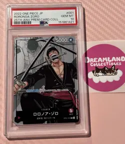 2022 One Piece JP Roronoa Zoro 25th ANNIVERSARY PREMIUM CARD COLLECTION PSA 10 - Image 1