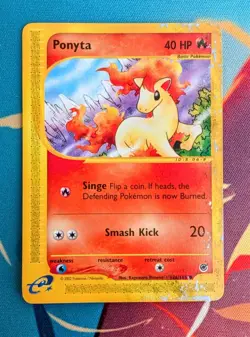 Ponyta 126/165 Pokemon Expedition E Reader Series Vintage Card TCG 2002 - HP/DMG - Image 1